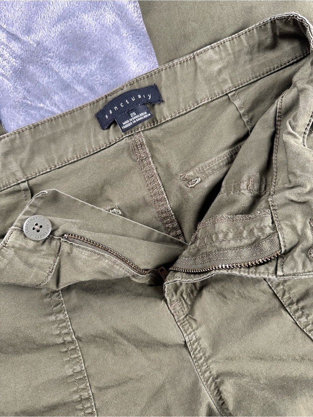 Sanctuary Army Green Cargo Pants Mid Rise Utility Size 25 - Picture 7 of 9